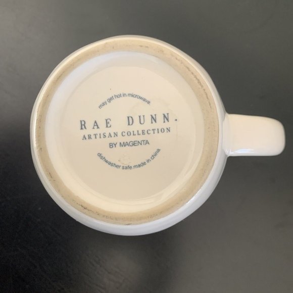 RAE DUNN BY MAGENTA TYPEWRITER FONT LOVE. RETIRED IVORY MUG HTF (LUMPY) - Picture 6 of 6